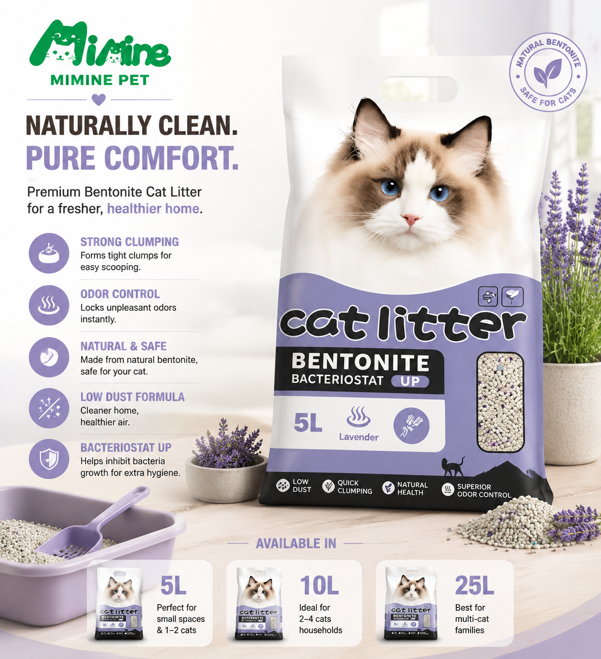 Mimine Cat Litter Lavender - Image 2